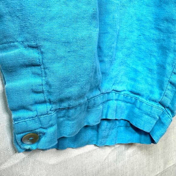 FLAX 100% Linen Capri Pants Women's M Pull On Lightweight Lagenlook Beach Casual - Picture 5 of 10